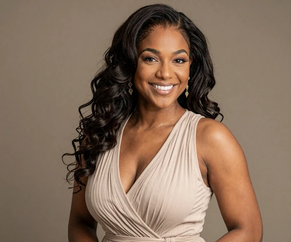 Elegant Barbadian woman showcasing the refined beauty and warm personality typical of Bajan women