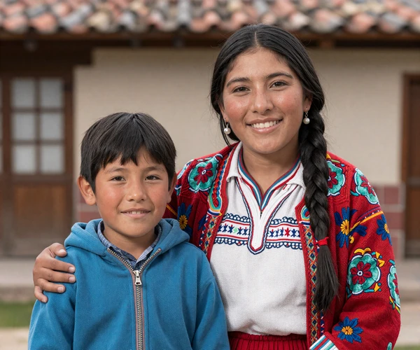 Beautiful Bolivian woman with warm smile representing traditional values
